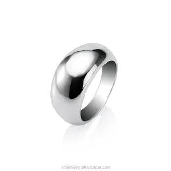 ladies plain silver ring