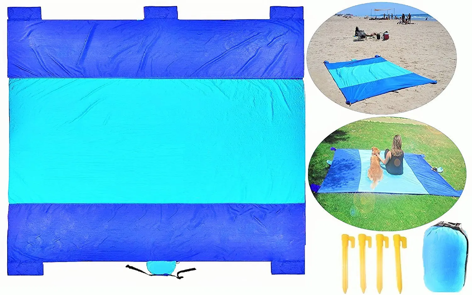 Ultralight Parachute Ripstop Nylon Fabric Pocket Beach Blanket - Buy ...