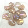 Wholesale Natural Rainbow Angel Aura Quartz Crystal Heart Electroplating Bismuth Titanium