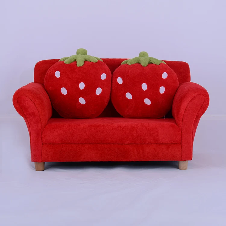 Kids Toddlers Sofa Lounge Couch Strawberry Double Seat