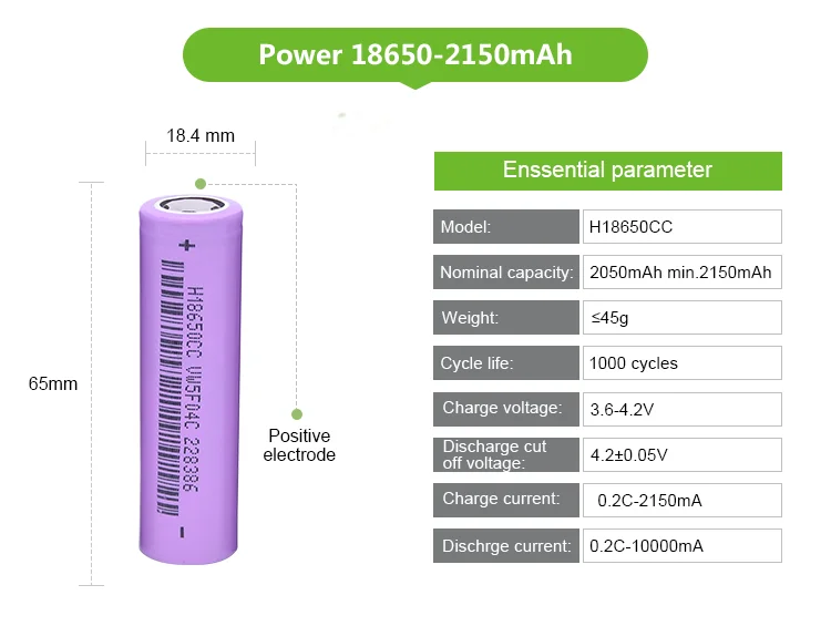 Liion 18650 3.6v 2150mah Rechargeable Battery Charger Lithium Battery