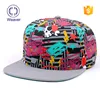2018 fashion polyester fabric custom sublimation printing good performance knit flat snapback caps and hats