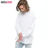 Streetwear dropped shoulder fashion fleece tri blend material custom your own logo man white pullover no brand name hoodies