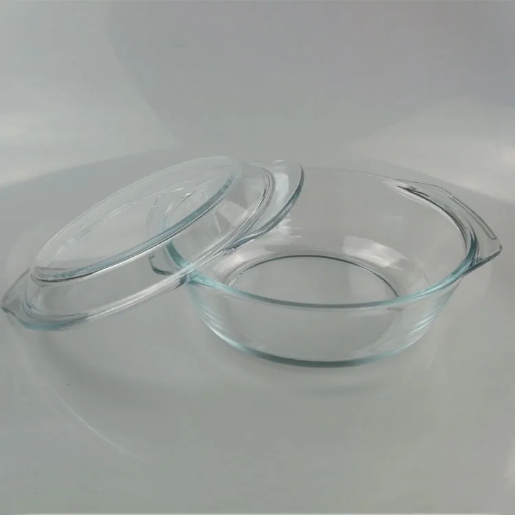 1.5l Heat Resistant Pyrex Large Glass Round Casserole Dish Microwave