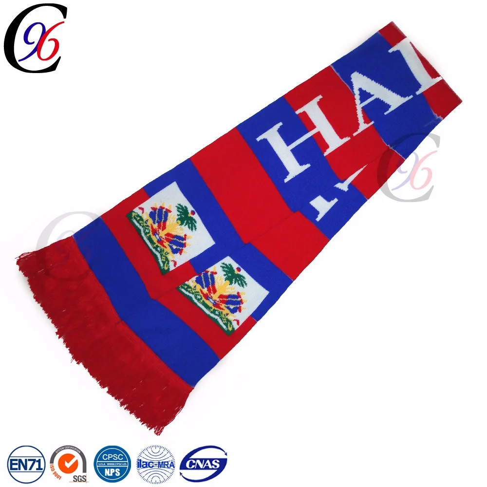 Chengxing wholesale unisex soccer football cheap knitted acrylic printing custom fan embroidered scarf