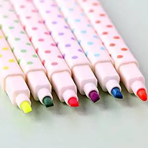 24 Cute Cartoon Candy Kawaii Assorted 24 Colors Fluorescent Ink Markers Highlighter Pens For Kids School Teens College Office