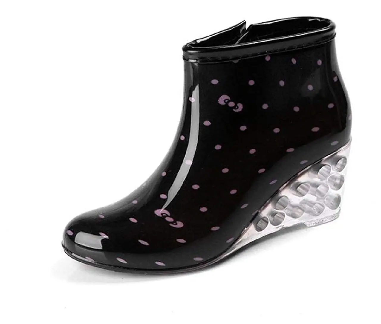 rubber sole wedge boots