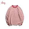 Design your own oversize mercerized cotton long sleeve striped t shirt