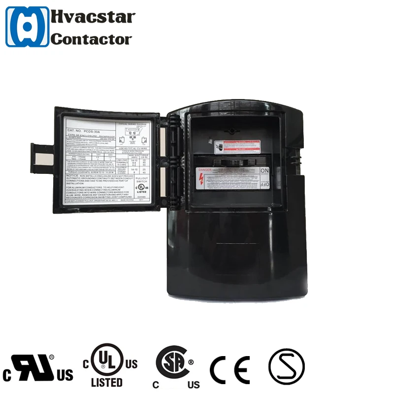 UL Listed weatherproof disconnect 30a fused disconnect switch 220v disconnect