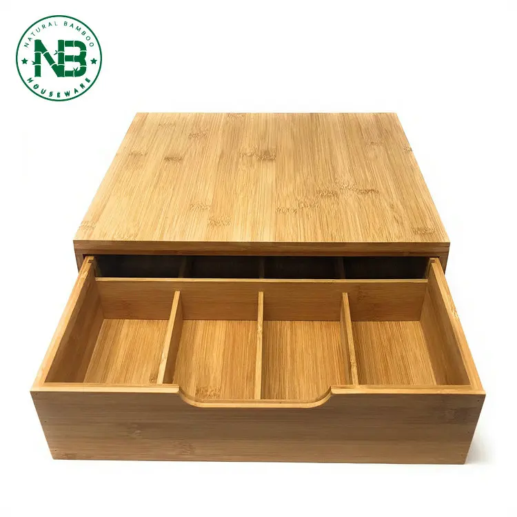 Bamboo Coffee Capsule Drawer Coffee Pods Storage Organiser/ Coffee Pod