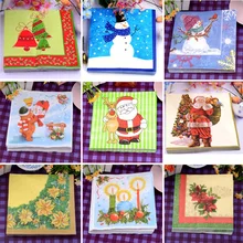 Food-grated Decoupage Christmas paper napkins Santa clause snowman tissue paper Xmas party decoration home hotel shop table deco