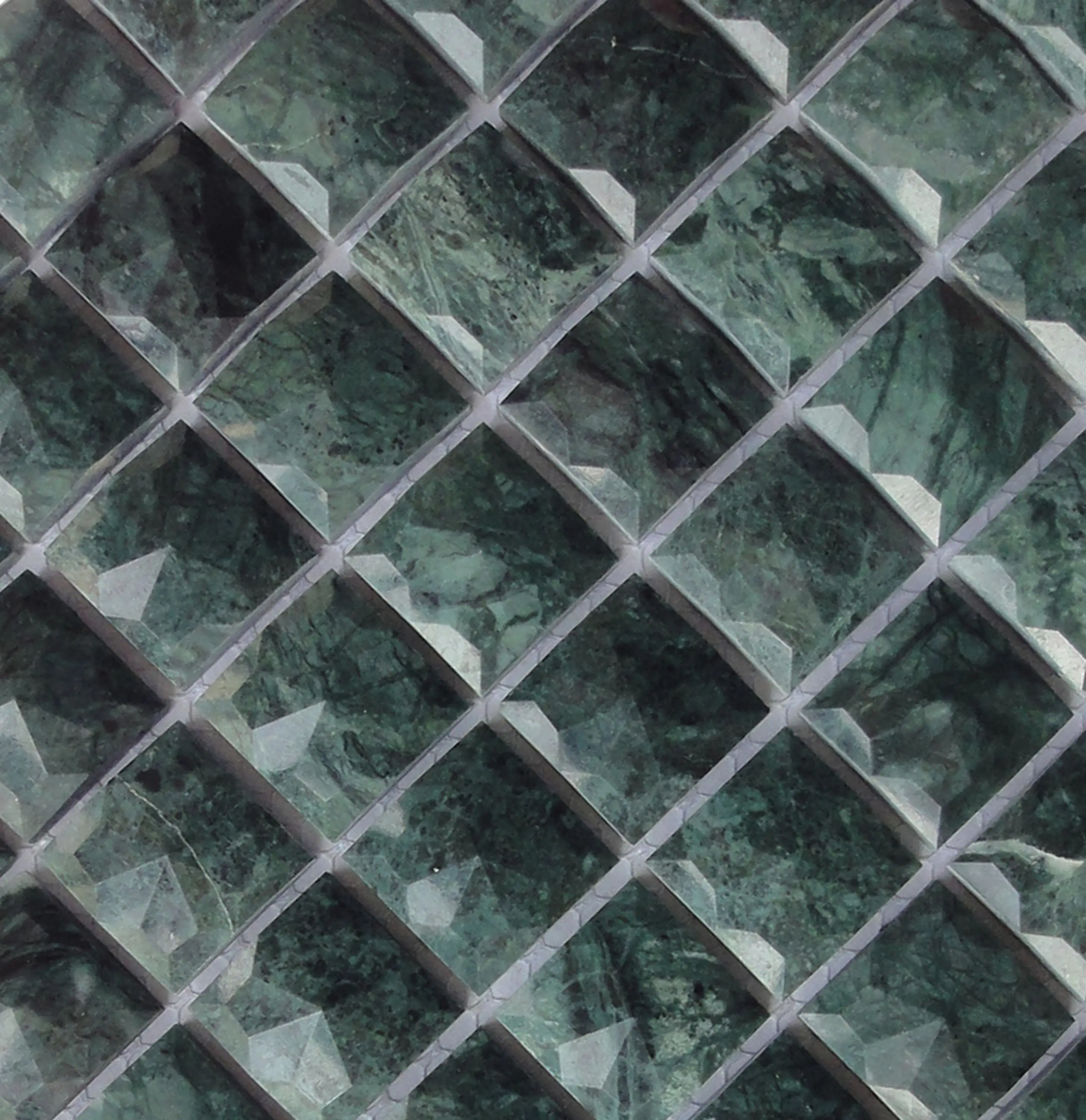 3D Dark Green Marble Mosaic Tile ,factory square stone mosaic