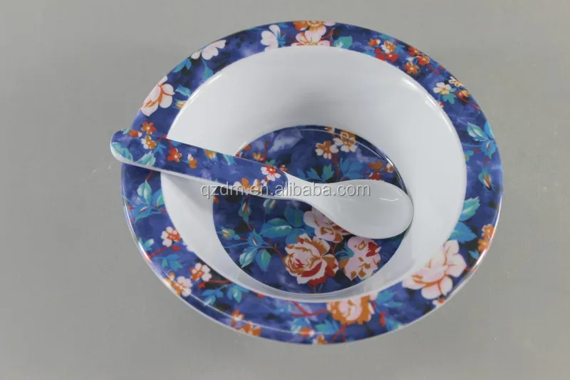 Customizable Melamine Suop Bowl And Spoon Set