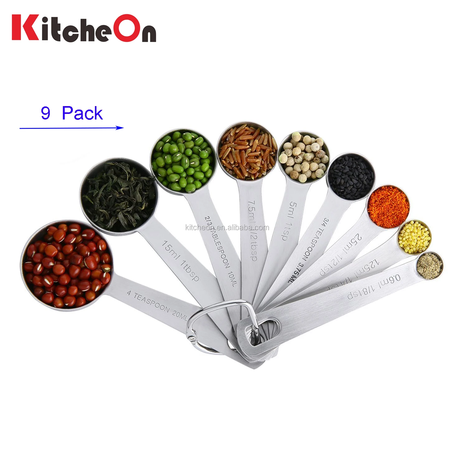 Premium Quality Stainless Steel Measuring Spoons Set of 9 Piece