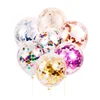 12-inch party paper shavings balloon round sequins clear ball rose gold paper shavings latex Confetti balloon