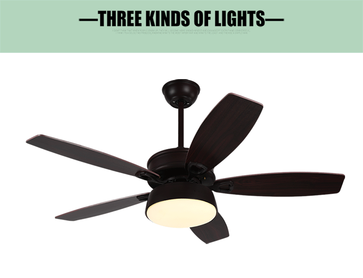 High standard 48inch wood blades ceiling fan Pendant Lights with remote control