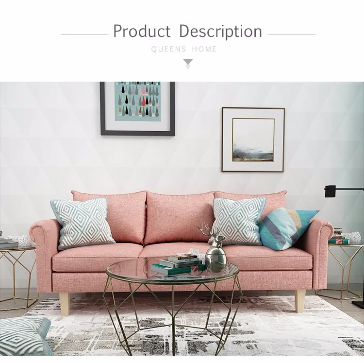 Queenshome Living Room Foam Ethiopian Furnitures House Sofa Set Furnish