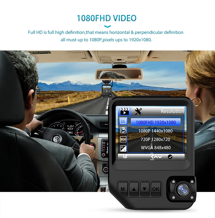 2.31 Inch Small Screen Car Data Recorder T818 Wide Angle Camera Lens