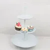 3 tier cupcake stand metal cake plates