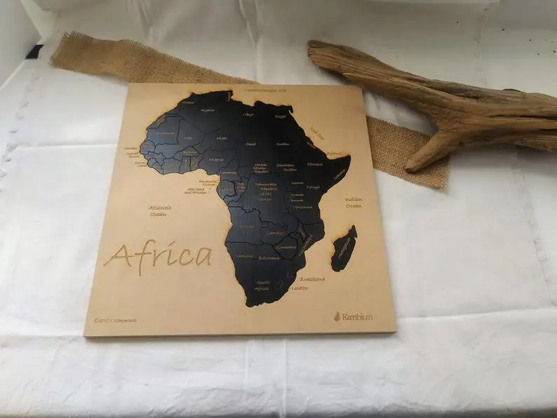 Africa Map Puzzle Educational Puzzle For Kids And Adults Wall Art Buy 