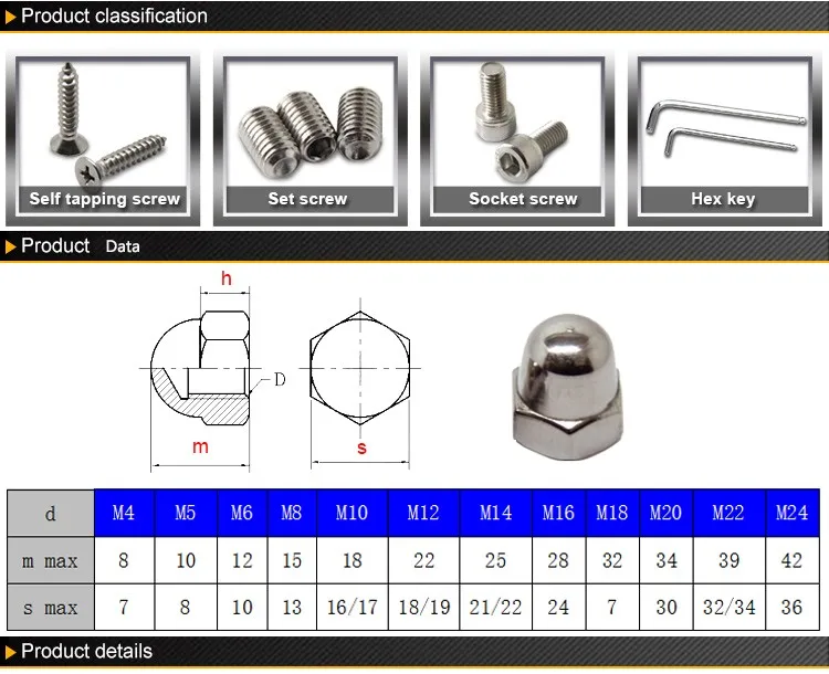 Stainless Steel Hex Socket Domed Weld Cap Nut Buy Aisi304 Cap Nuts
