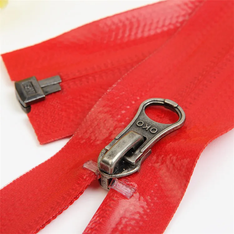 Red Nylon Teeth Reverse Coil Long Zipper Roll Buy Open End Invisible