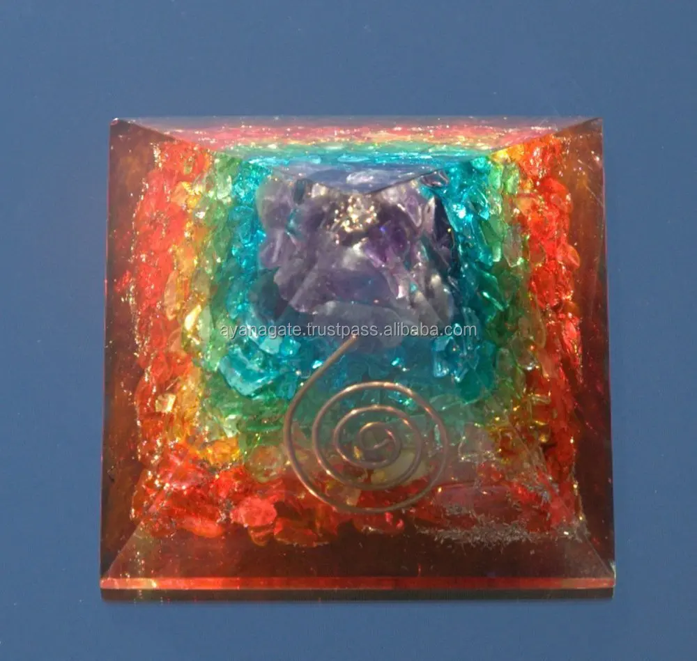 Orgonite Orgone PIRAMIDE energia di guarigione ELEFANTE MEDITAZIONE DECORAZIONE DI CRISTALLO