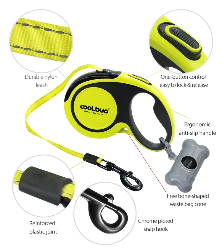 Custom Heavy Duty Extra Bungee Extendable Pet Reflective Nylon Walking