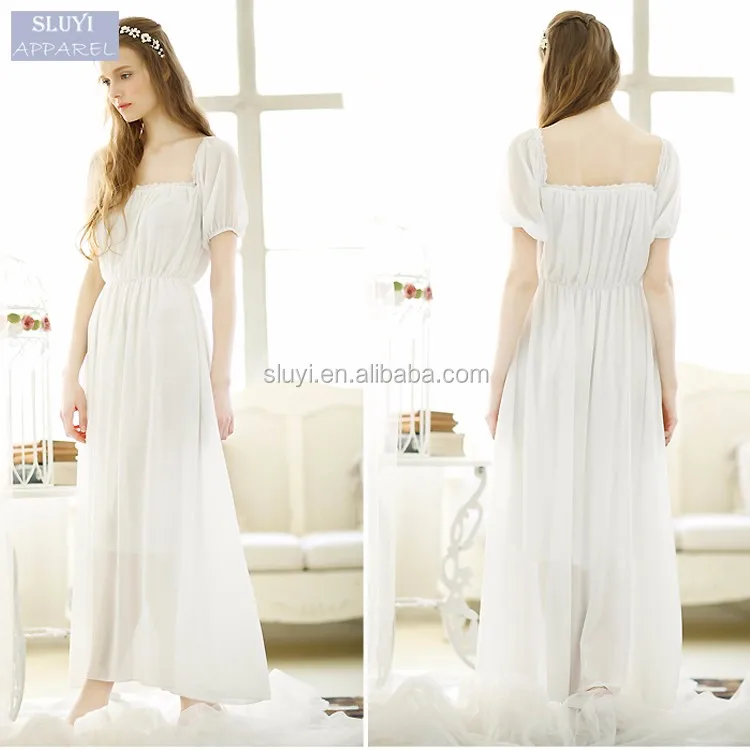 Y Wedding Night Dresses S Loose O Neck Ruffles Short Sleeve Y Wedding Night Dresses S Loose O Neck Ruffles Short Sleeve Lining Elastic Waist Women