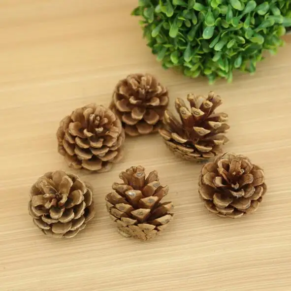 3cm Natural Christmas Pine Cone Ornaments For Xmas Tree Party