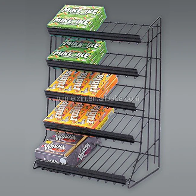 5 Tier Candy Rack Chewing Gum Stand Waterfall Merchandise Display Rack ...