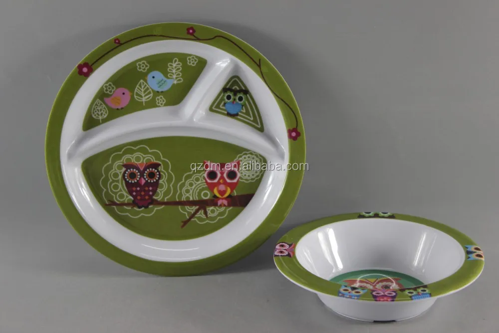 2pcs Melamine plate and bowl set for Kid's