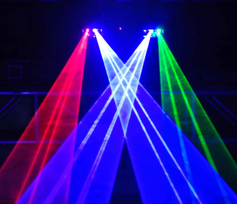 Dj Disco Stage Party Laser Light Rbgb 4 Head Laser 4 Fat Beam Lazer ...