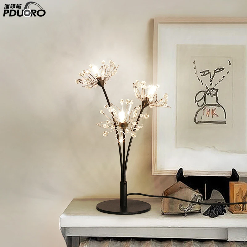 European candle crystal table lamp Bronze art deco table lamp