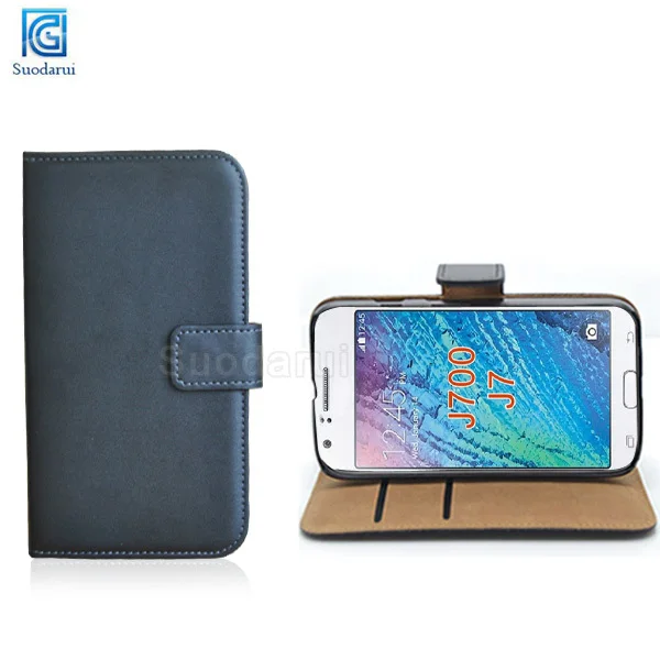 For Samsung Galaxy J7 J700 Book Stand Flip Leather Wallet Case Cover