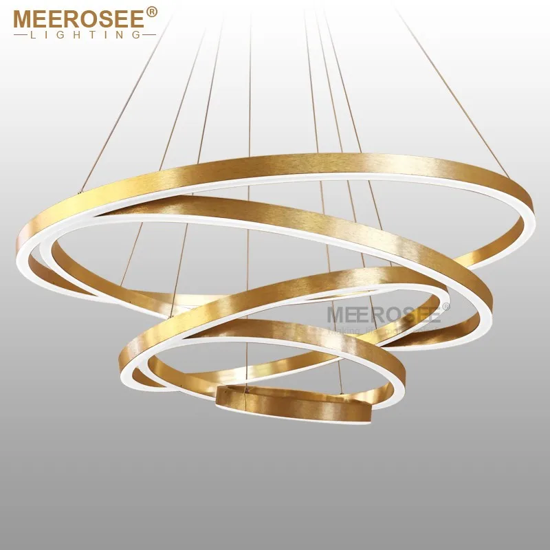 MEEROSEE Große Ringe LED Anhänger Lichter Gold Hängen