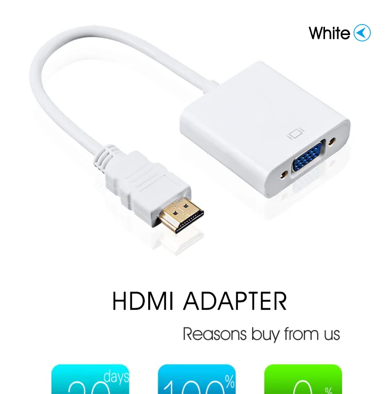 HDMI to VGA Adapter Male to Female Cable Converter with Audio Output