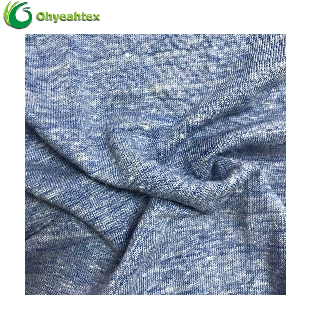 Ecofriendly 180gsm Slub Linen Polyester Linen Jersey Fabric For