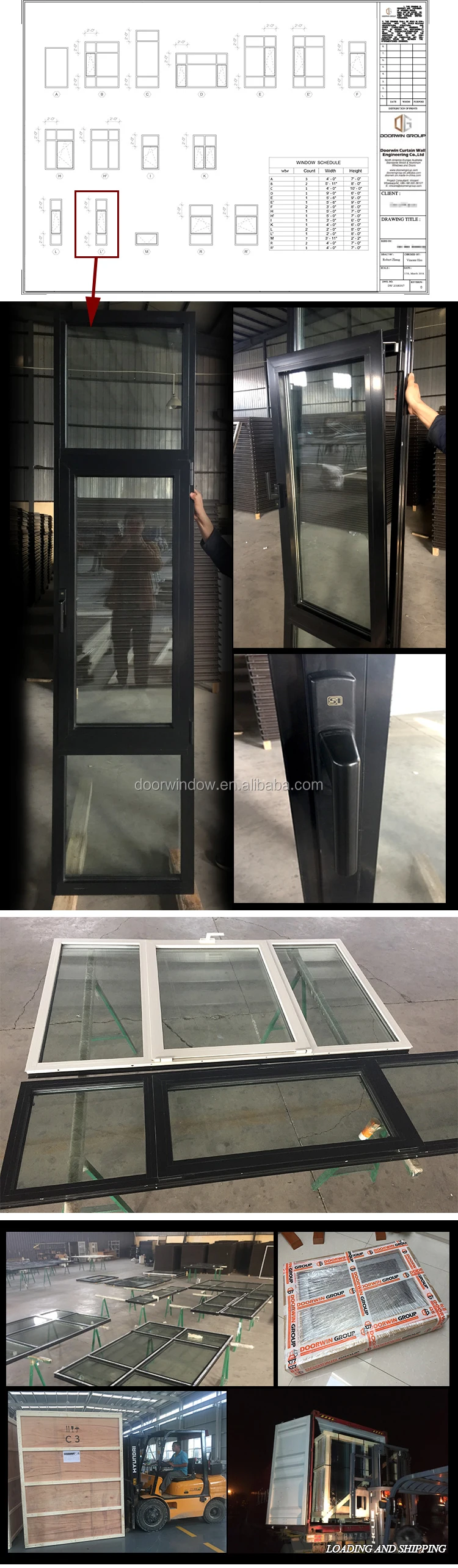 Windsor wholesale white black heat insulation aluminum tilt & turn window