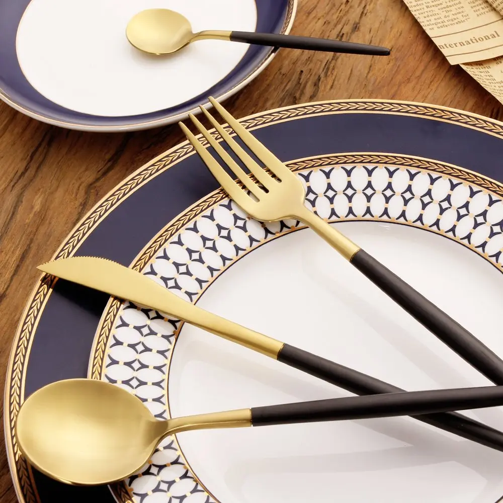 Buy Cutlery Online Elegant Restaurant Dinner Flatware Serving Set Gold