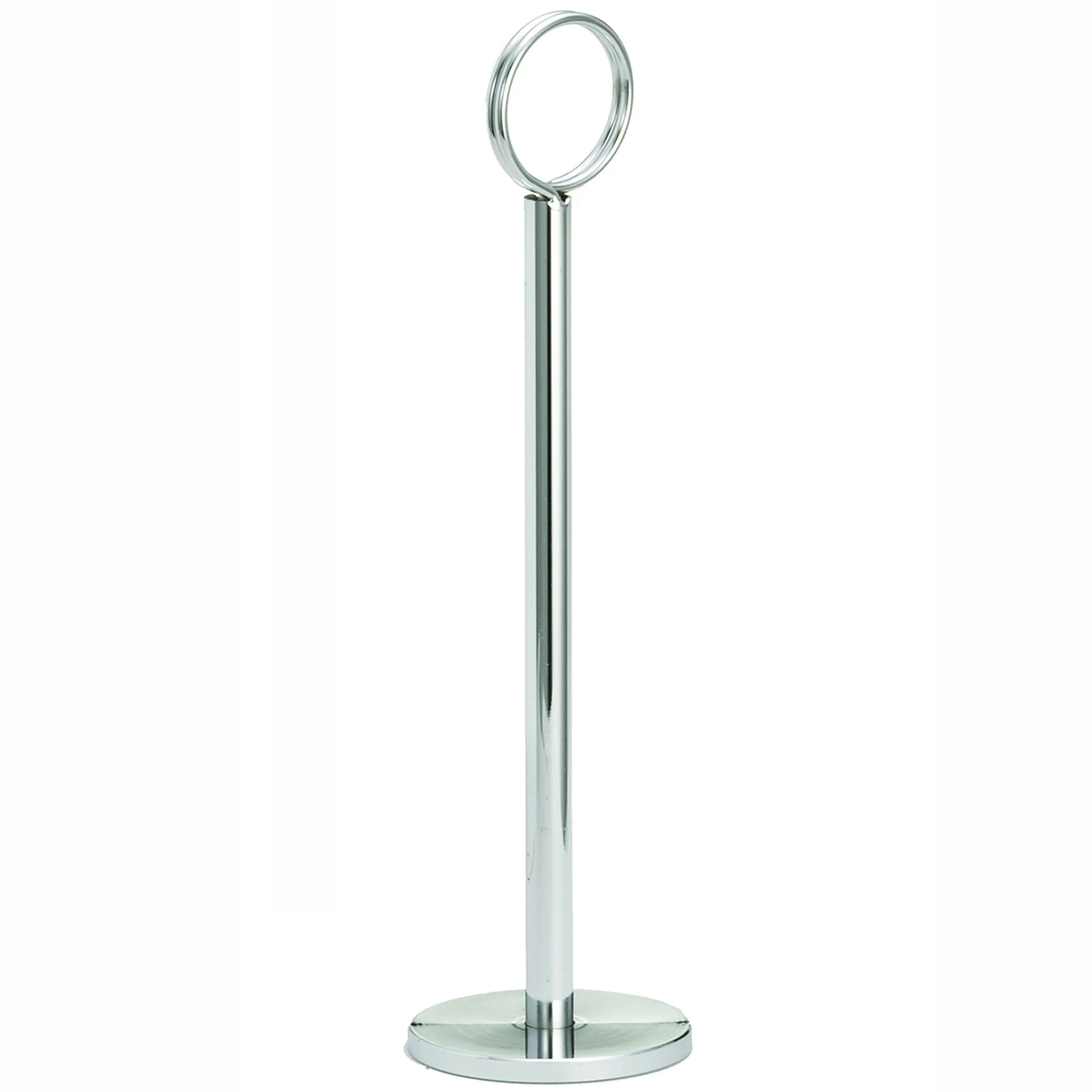 TableCraft Products 1908 8" Chrome Plated Metal Card Holder, Flat Bottom, 8" Height, 2.25" Width, 2.25" Length