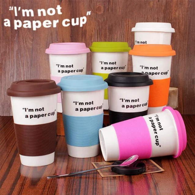 Customized thermal double wall wine mug with silicone lid and sleeve promotional insulated travel beer mug