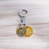 Canada shopping cart trolley coin token keychains custom double side logo keyring