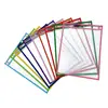 Ccustom Reusable Dry Erase Pockets 9"X12" 30pcs per pack, Assorted Primary Colors