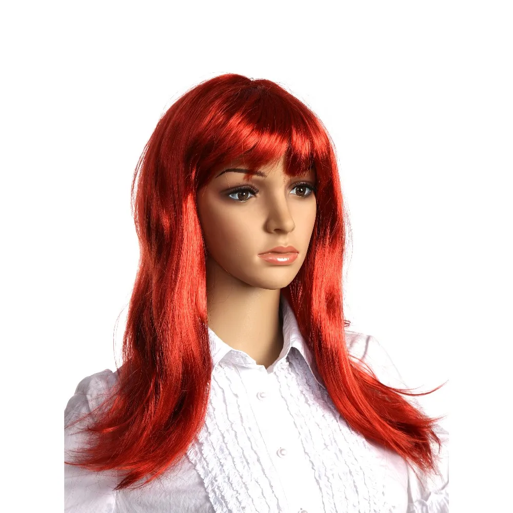 Girl Red Straight Hair Wig Ladies Halloween Costume Red Wig Buy Red