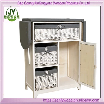 Ironing Shelf Wooden Table Unit Foldable Sew Ironing Table Cabinet
