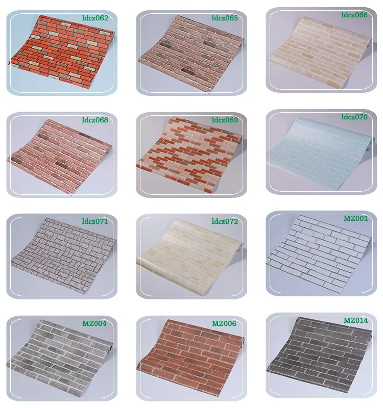 Wholesale Wallpaper Rolls Brick Wallpaper Pvc Adhesie 3d Wall Paper For