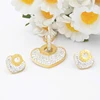 2017 Cheap wholesale heart shape new model nigerian wedding stainless steel necklace jewelry set