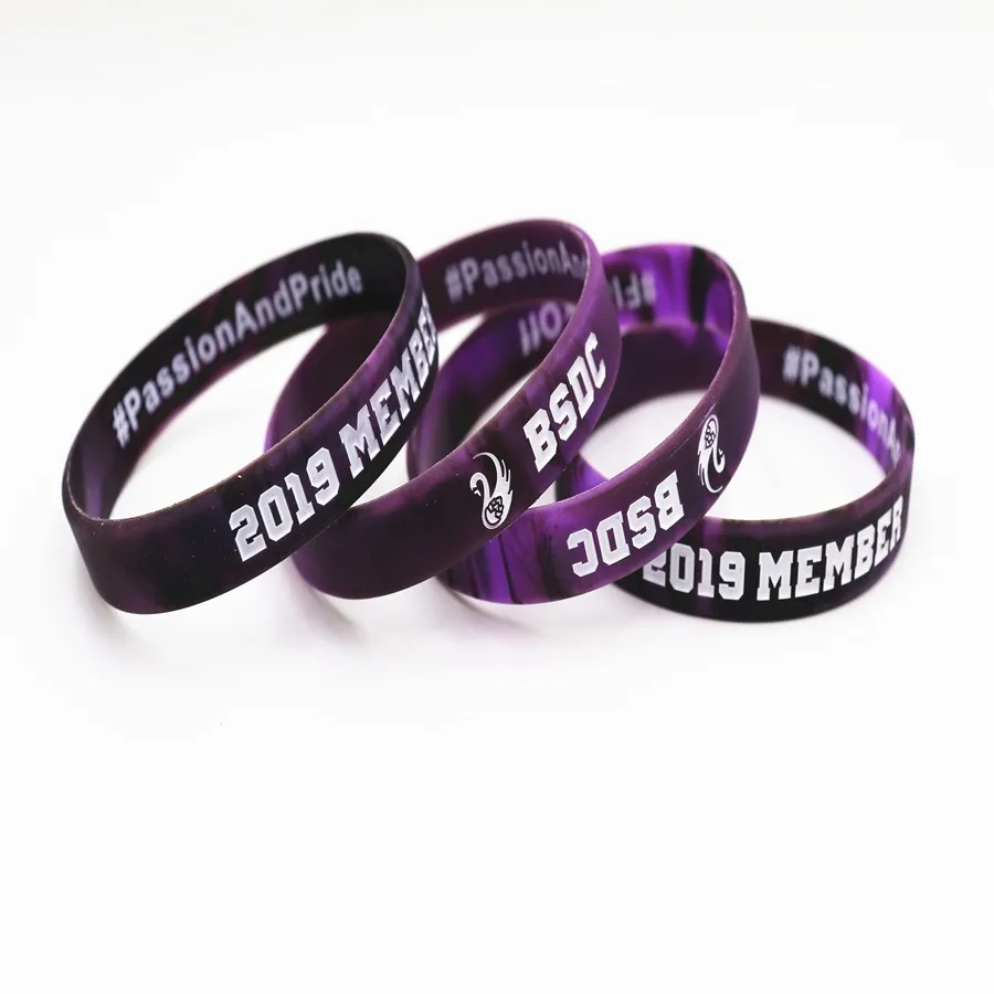 Custom Blue Silicone Bracelet With Hope Is Greater Than Hate Printed