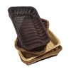 Hand-woven rectangular home storage plastic wicker rattan bread fruit basket